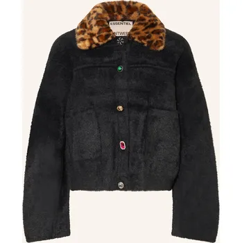 Dámský blejzr Essentiel Antwerp Dámský Blouson Z Umělé Kožešiny, černá, 38
