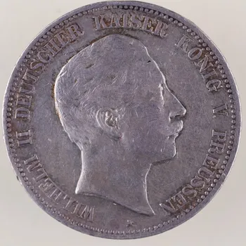 5 mark 1906 A – Vilém II., Prusko cca 27.5 g