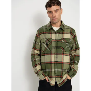 Pánská košile Brixton Bowery Flannel (wild green/elm/adrenaline rush) XL, zelená
