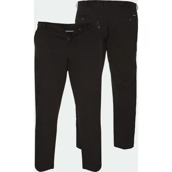 Pánské kalhoty Kalhoty plátěné STRETCH s elastickým pasem (černé) - v nadměrné velikosti 2584