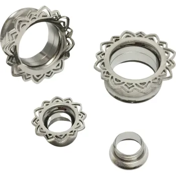 Náušnice Atreya Stříbrný tunel zdobený Velikost: 14 mm