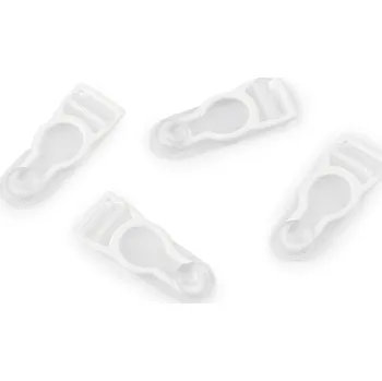 Velvety kovové - podvazkové zápínání šíře 10 mm, barva 4 bílá transparent