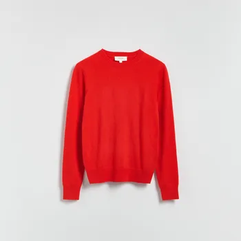 Dámský svetr Reserved - Svetr z vlny s přídavkem kašmíru - červená - TE802-33X - TE802-33X-XL