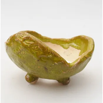 Květináč Keramická Skořápka 9 x 8,5 x 5,5 cm zelená