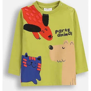 Dětské bavlněné tričko Coccodrillo zelená barva, s potiskem, BUDDIES BOY NEWBORN ZC5143101BBN 81X, vel. 74