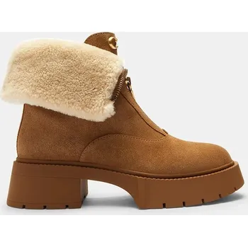 Dámské kozačky Nízké kozačky Coach Leah Platform dámské, hnědá barva, na podpatku, lehce zateplené, CCH85 CCH85.PP1 88X, EUR 38