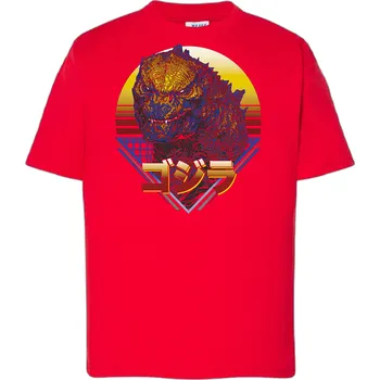 Chlapecké tričko detske-levne-bavlnene-tricko-potisk-Godzila Barva: Red - červená, Dětská bavlněná trička JHK: XL