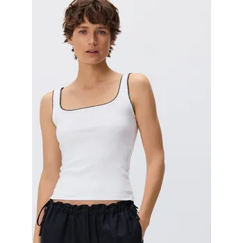 Dámské tričko Reserved - Modalový top - bílá - 481GA-00X - 481GA-00X-XS