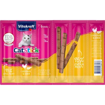 Pamlsek pro kočku 24x6g Vitakraft Cat Stick Mini pamlsky pro kočky - drůbeží a játra