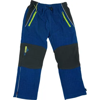 Chlapecké kalhoty Kugo Chlapecké outdoorové kalhoty s gumou v pase a bez manžety modré 04 Barva: Modrá, Velikost: 134