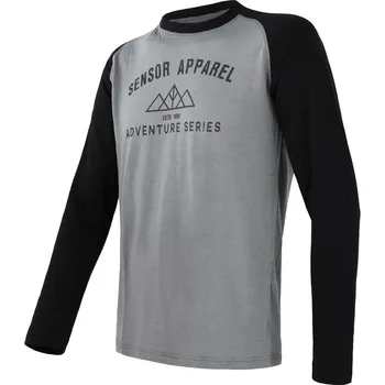 Oblečení a móda Pánské tričko SENSOR Merino Active PT Adventure dl. rukáv šedá/černá XXL