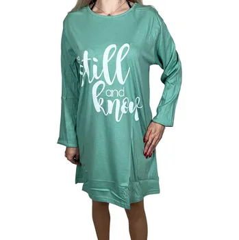 Dámské pyžamo Seva Dámská noční košile s dlouhým rukávem VĚRA Barva: Zelená, Velikost: 2XL