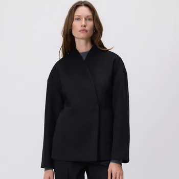 Dámský kabát Reserved - Bunda s&nbsp;vysokým podílem vlny - černý - WM902-99X - WM902-99X-M