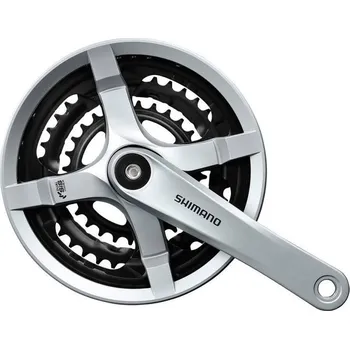 Klika na kolo Shimano kliky Tourney FC-TY501 6/7/8s 48/38/28 175 mm s krytem (stříbrná)