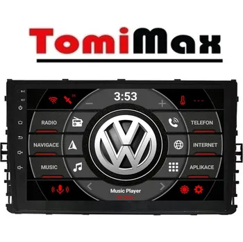 Autorádio TomiMax VW 2018+ Android 14 autorádio s WIFI, GPS, USB, BT HW výbava: 4 Core 2GB+32GB LOW - Model auta: VW 2018+, Velikost obrazovky: Dotyková obrazovka: 9"