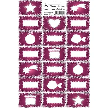 Vánoční dekorace Vánoční samolepky Hvězdy fialové 17x24,5cm 951080