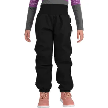 Dětské softshellové oteplovačky s fleecem Plus, Černá, Kouzelné květiny Velikost: 128/134