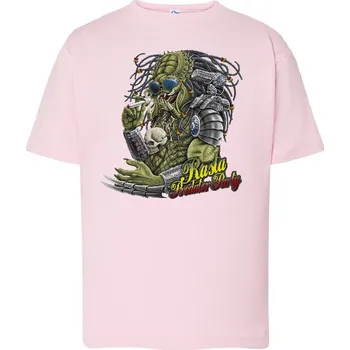 Chlapecké tričko detske-levne-bavlnene-tricko-potisk-rasta-predator Barva: Pink - růžová, Dětská bavlněná trička JHK: L