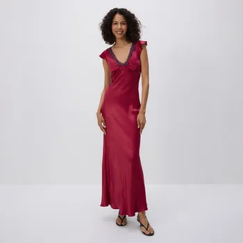 Dámské šaty Reserved - Šaty z viskózy - tmavě fialová - 530FB-49X - 530FB-49X-L