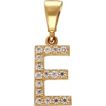 Přívěsek ze žlutého zlata PÍSMENO E