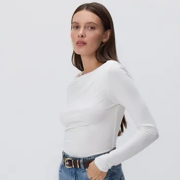 Dámské tričko Reserved - Nabíraná halenka - krémová - 387IK-01X - 387IK-01X-S