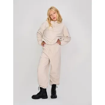 Dívčí kalhoty Sinsay - Fleece kalhoty s manžetami - béžová - 639FV-08X - 639FV-08X-164