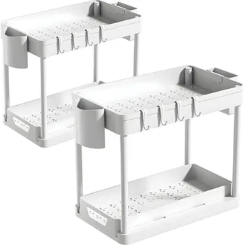 Úložný box 2 ks bílý kuchyňský organizér