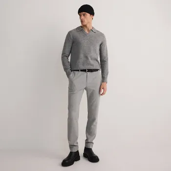 Pánské kalhoty Reserved - Kostkované kalhoty chino - světle šedá - 640DR-09P - 640DR-09P-34