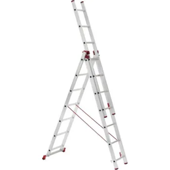Žebřík ALVE ENPRO Hliníkový žebřík 3x8 příček 2,30-5,13 m univerzální