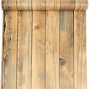 Tapeta IMPOL TRADE 173-212 dřevěné desky hnědo-šedé samolepící tapety 10 m 45 cm