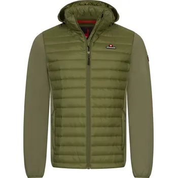 HÖHENHORN Větruvzdorná pánská prošívaná teplá bunda s kapucí HOHENHORN Kaprun Barva: Zelená, Velikost: S