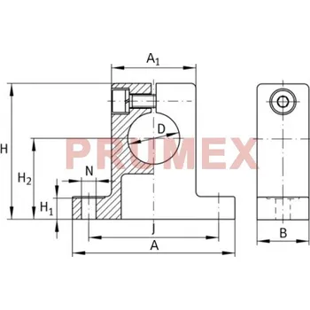 INA GWA 16 opěra vodící tyče (pro šrouby M5)