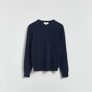 Dámský svetr Reserved - Svetr z vlny s přídavkem kašmíru - tmavomodrá - TE802-59X - TE802-59X-S