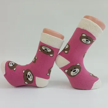 TREPON Zimní termo ponožky MEDVÍDEK, růžové Velikost: 19-21cm /29-32/