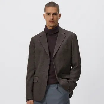 Reserved - Sako slim fit s viskózou - tmavě hnědá - 7761H-89M - 7761H-89M-S