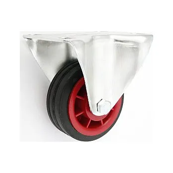 Pojezdové kolečko Pryžové kolo 80 mm pevná vidlice s deskou