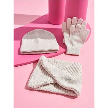 Čepice Sinsay - Sada: Čepice, nákrčník a rukavice - krémová - 029FU-01X - 029FU-01X-M