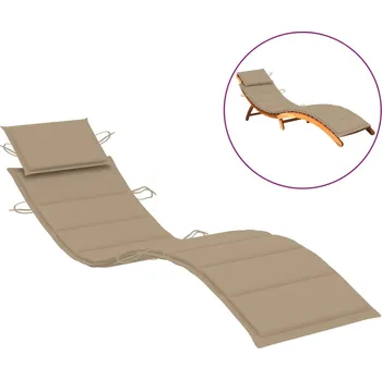 Zahradní lehátko vidaXL Poduška na zahradní lehátko béžová 186 x 58 x 4 cm