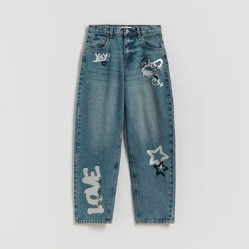 Dívčí džíny Reserved - Džíny skater s graffiti - tmavomodrá - 820FF-59J - 820FF-59J-164