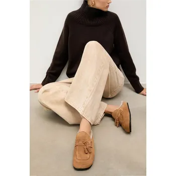 Dámské pantofle Semišové pantofle Answear.LAB 25-483 hnědá 82X, EUR 38