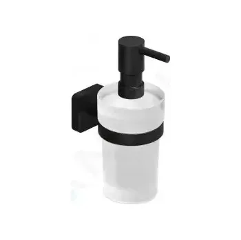 Dávkovač mýdla Kludi Vela S Dávkovač mýdla s držákem, sklo/matná černá, 2597639