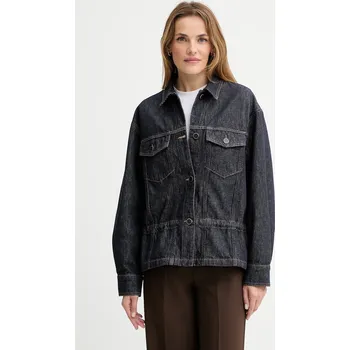 Dámská casual bunda Bavlněná džínová bunda AllSaints DENBY tmavomodrá barva, přechodná, W100PD 59J, vel. 40