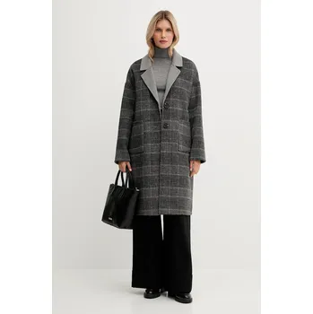 Dámský kabát Oboustranný kabát s přídavkem vlny United Colors of Benetton šedá barva, 23AEDN081 90X, vel. S