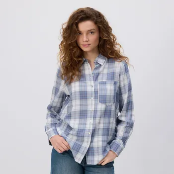 Pánská košile Reserved - Kostkovaná viskózová košile - levandulová - 9541H-04X - 9541H-04X-XL