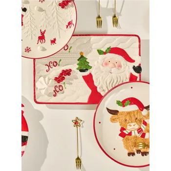 Sinsay - Vánoční servírovací mísa s reliéfním motivem Santy - vícebarevná - 494GQ-MLC - 494GQ-MLC-ONE