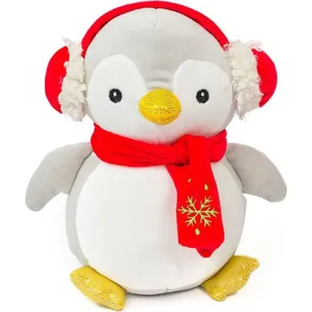 Dekorativní polštářek Plyšák pro děti Tučňák červený 27 cm