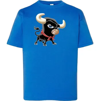 Chlapecké tričko detske-levne-bavlnene-tricko-potisk-byk-Ferdinand Barva: Royal blue - královsky modrá, Dětská bavlněná trička JHK: S