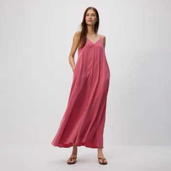 Dámské šaty Reserved - Maxi šaty z modalu - pudrově růžová - 084GP-39X - 084GP-39X-M