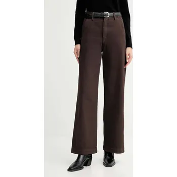 Pánské kalhoty Bavlněné kalhoty G-Star Deck 2.0 high loose Chino D26432.E078 hnědá 89X, vel. 26/30