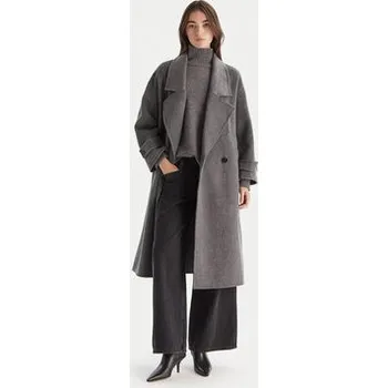 Dámský kabát ViCOLO Vlněný kabát TF0050 Šedá Regular Fit S